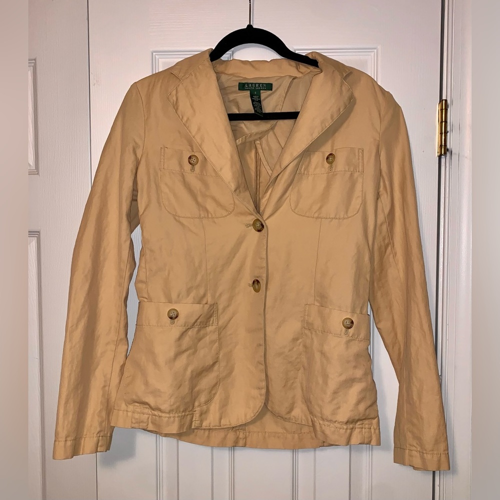 Lauren Ralph Lauren tan linen blend blazer